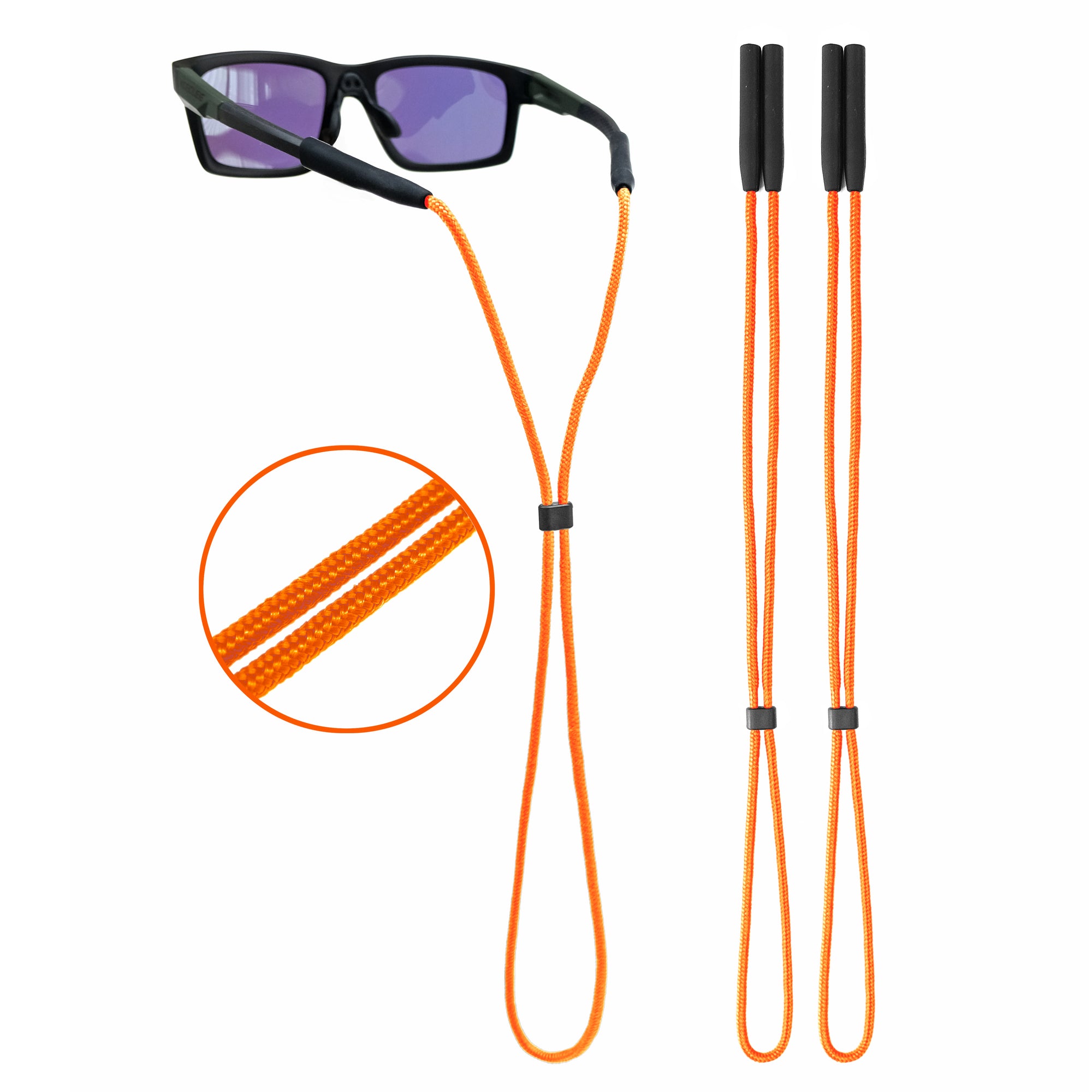 80Days Adjustable Eyeglass Strap: Nylon Retainer for Glasses and Sunglasses with Silicone Grips, Secure Fit