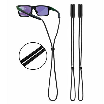 80Days Adjustable Eyeglass Strap: Nylon Retainer for Glasses and Sunglasses with Silicone Grips, Secure Fit